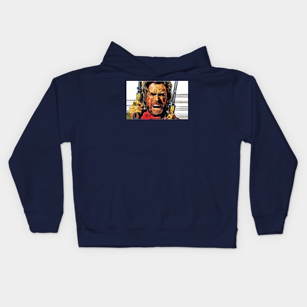 Clint Eastwood Being A Badass Kids Hoodie by Starbase79